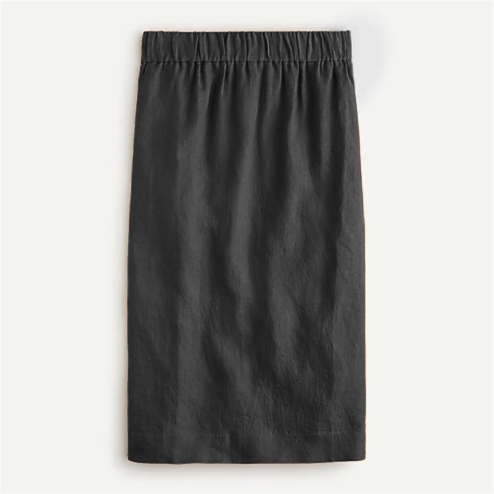 NWT- J.Crew Pull-on Linen Skirt- size TALL Large